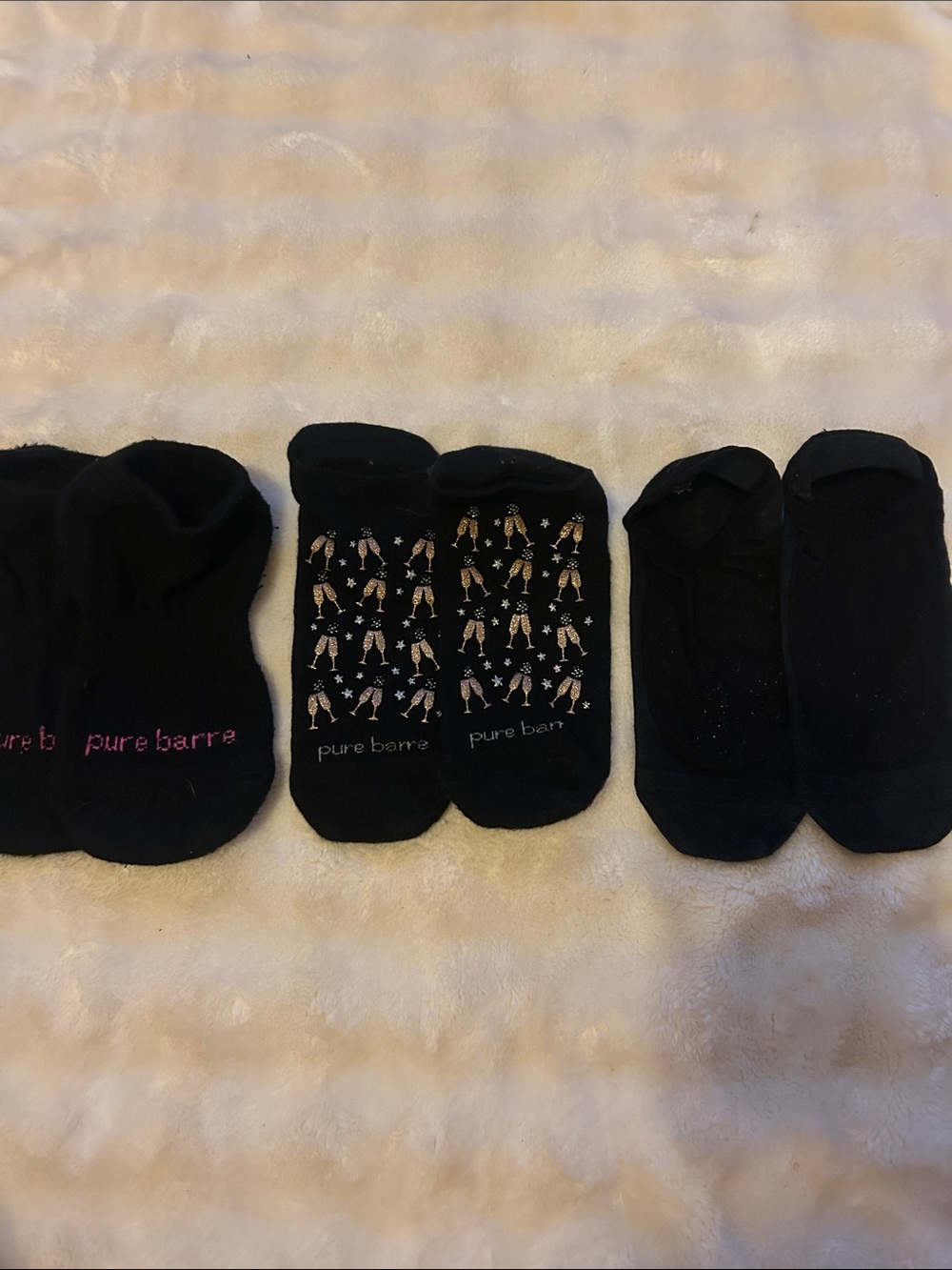 Pure Barre Black Low-Cut Grip No-Show Socks - Set of 4